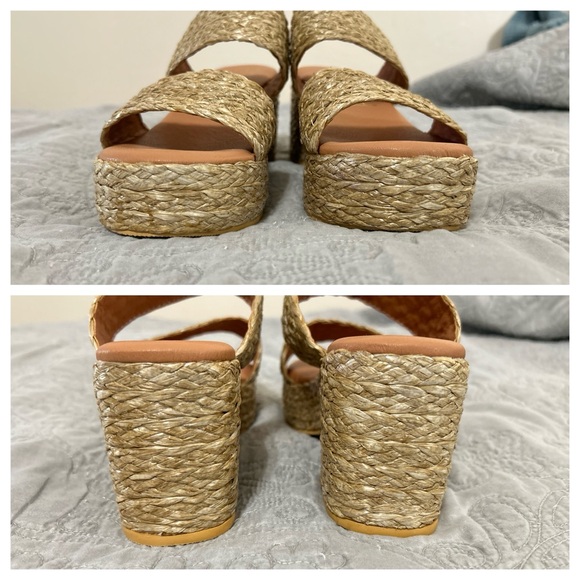 NWOT Beach by Matisse Ocean Ave Raffia Platform Sandals Slides Size 8 - Picture 10 of 12